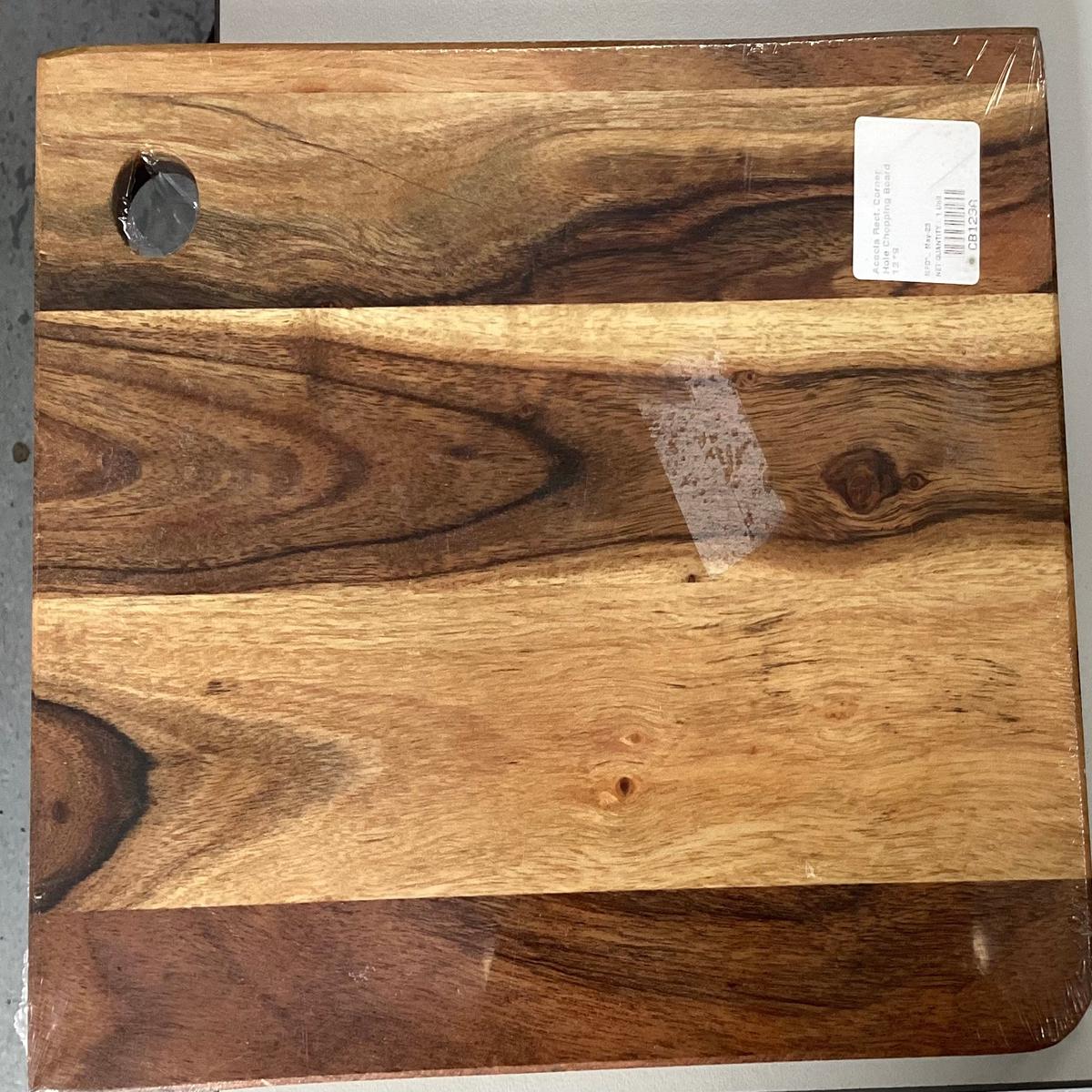 Acacia Rectangle Corner Hole Chopping Board 12×9