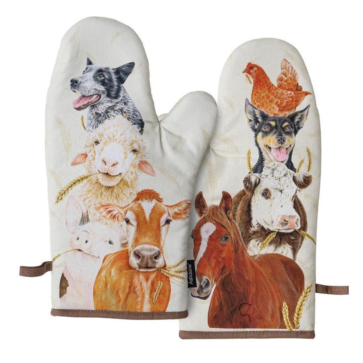 Ashdene Farmyard Faces ‘2’ Oven Mitt 2pk