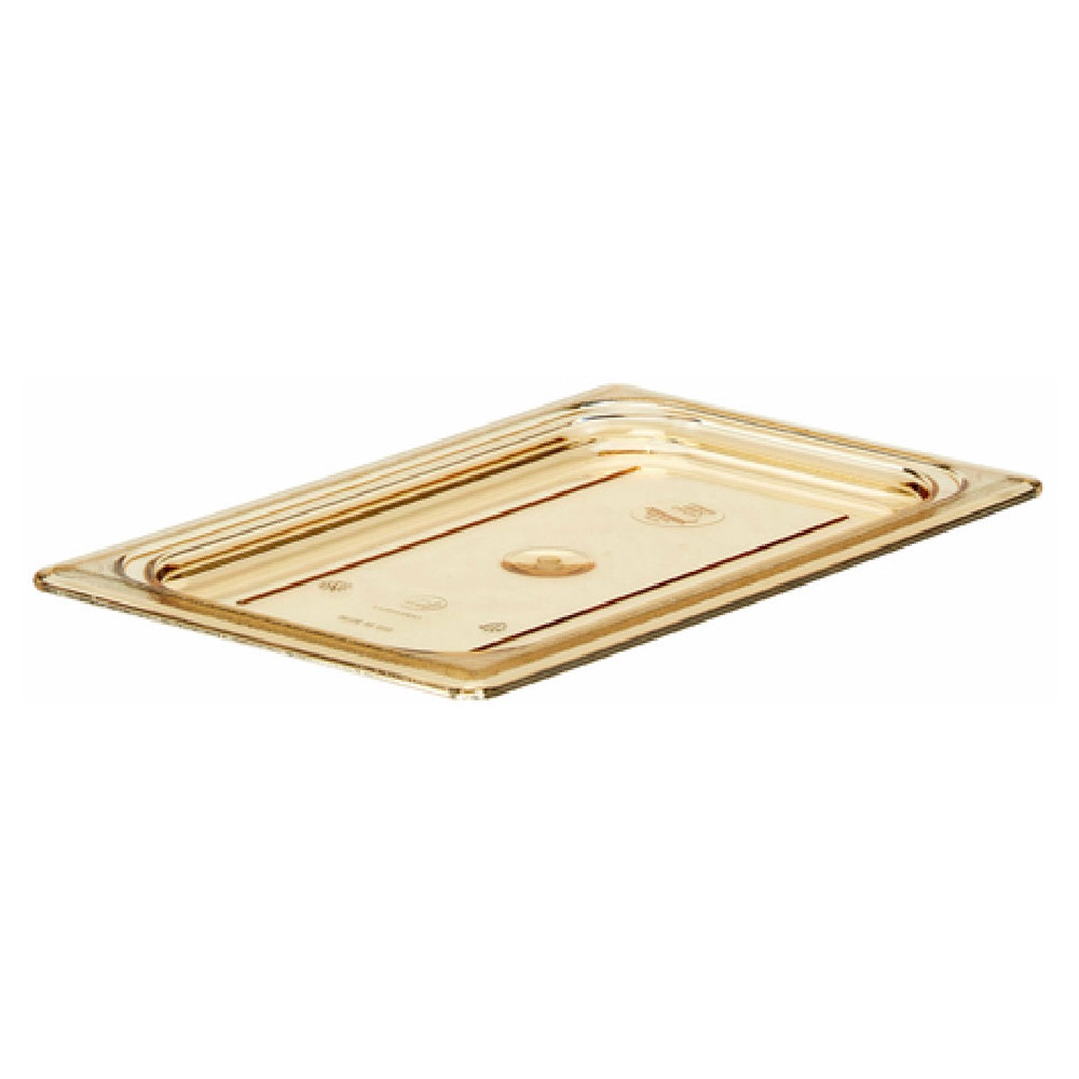 Cambro 40HPC150 1/4 Size High Heat Food Pan Cover Flat Non-Stick Amber