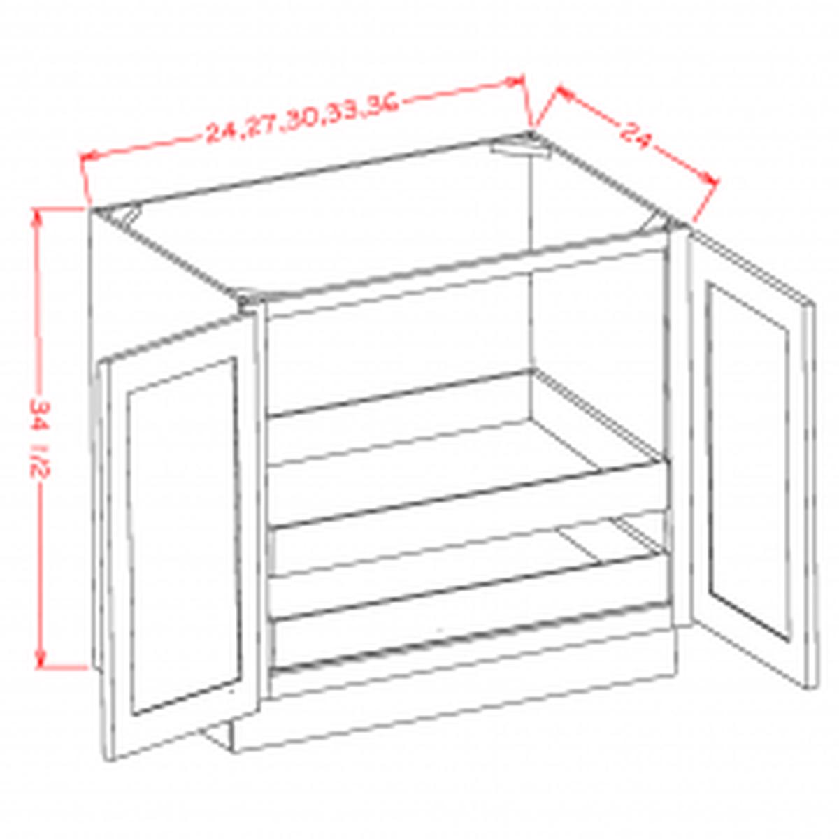 Casselberry Antique White 30″ Full Height Door Base Cabinet w/ 2 Rollout Shelves Pre-Assembled