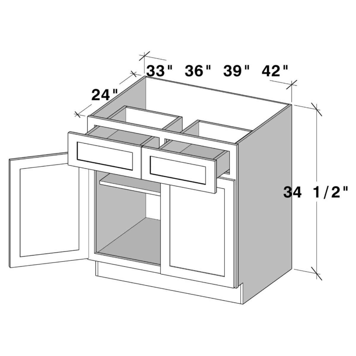 Graphite Shaker Base Cabinet W33″ X H34.5″ X D24″