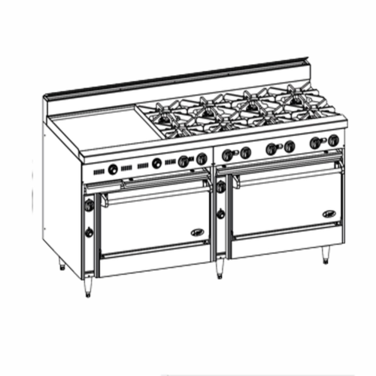 JBR-36G-6-3636C | 72′ | Range, 72 Restaurant, Gas