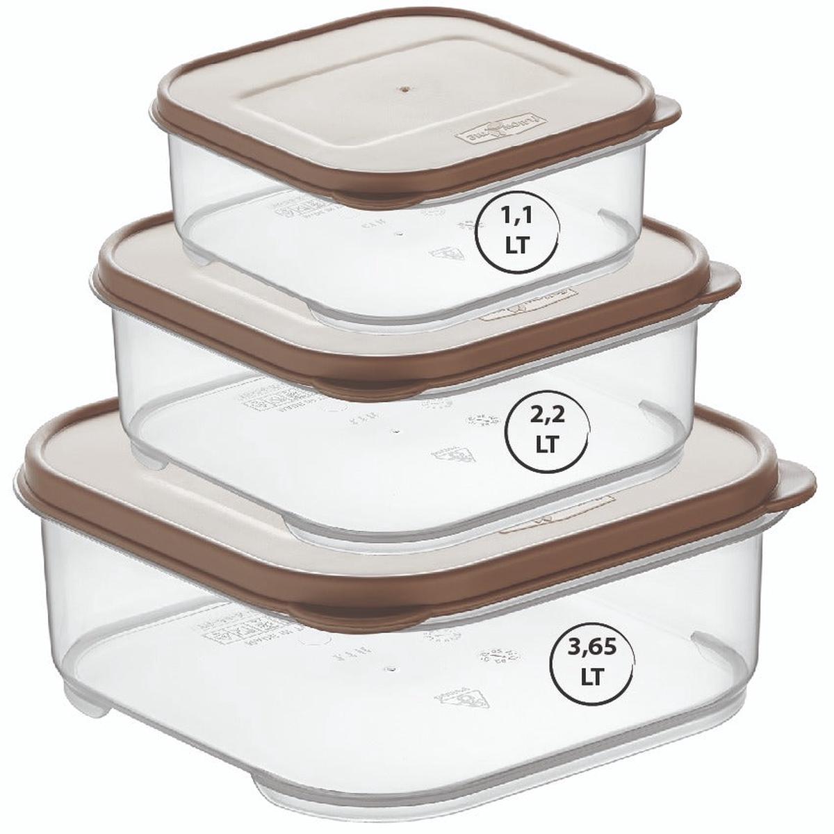 Nano Storage Box 3 Pcs Set ( 1.1L , 2.2L , 3.65L ) – Clear
