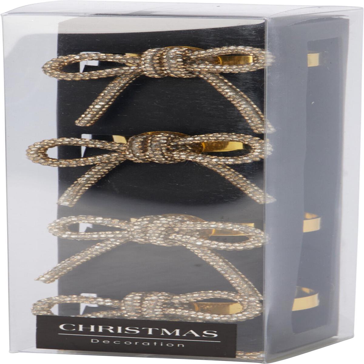 Napkin Rings Bow 4pce Gold A
