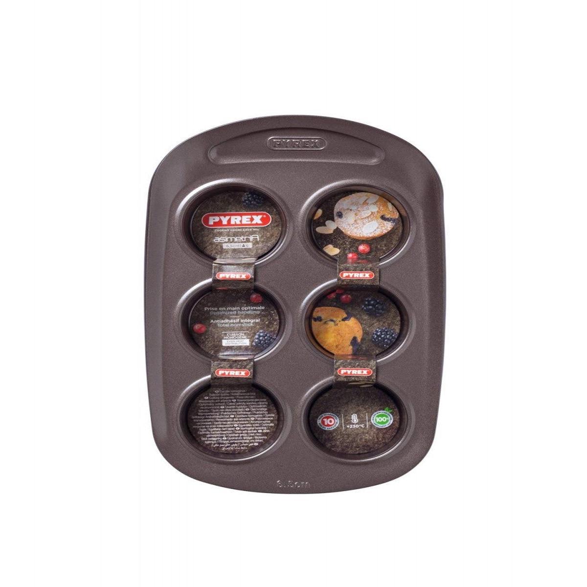 Pyrex asimetriA Metal Easy-Grip 6 Cups Muffin Tray