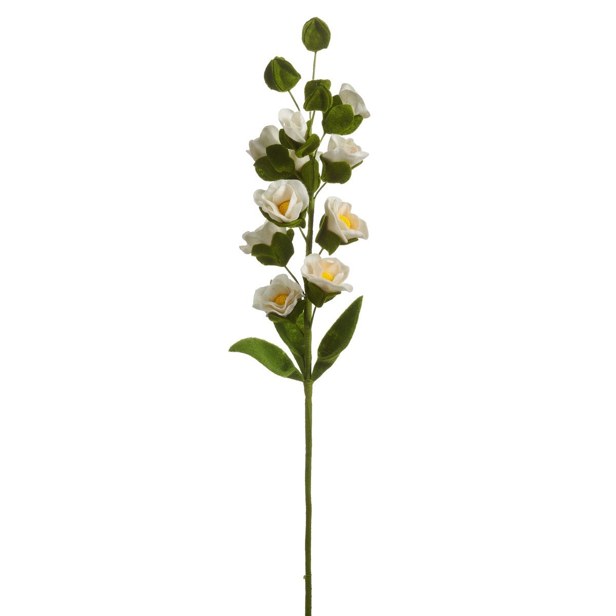 RAZ Imports – White Hollyhock Felt Stem