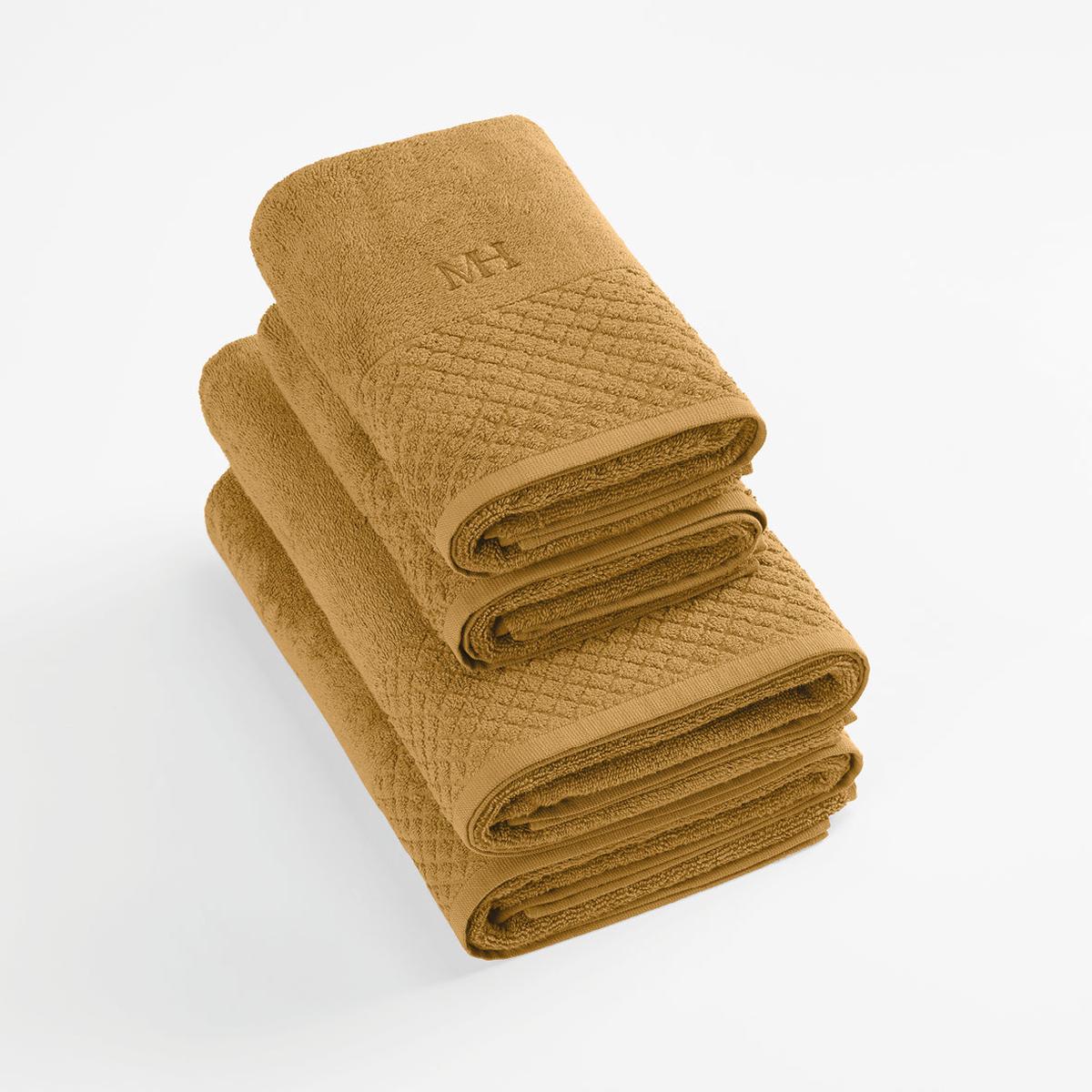 Set of 2 handtowels and 2 bathtowels – 2x (50 x 100 cm- 70 x 140 cm – Mustard yellow