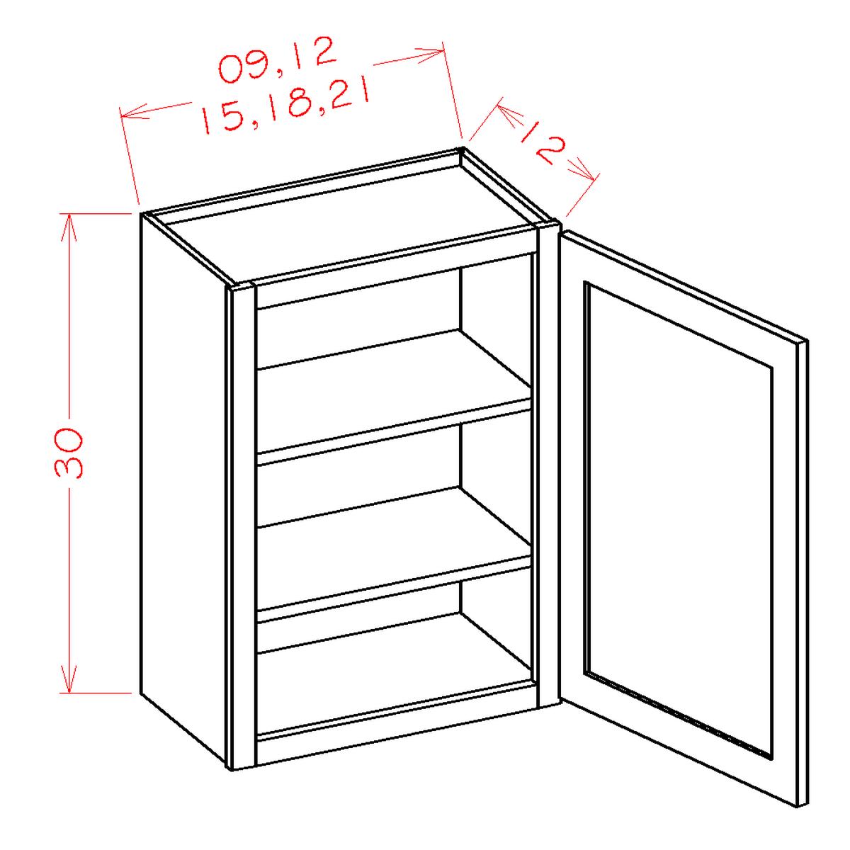 Shaker Cinder 15″ W x 30″ H Wall Cabinet Pre-Assembled