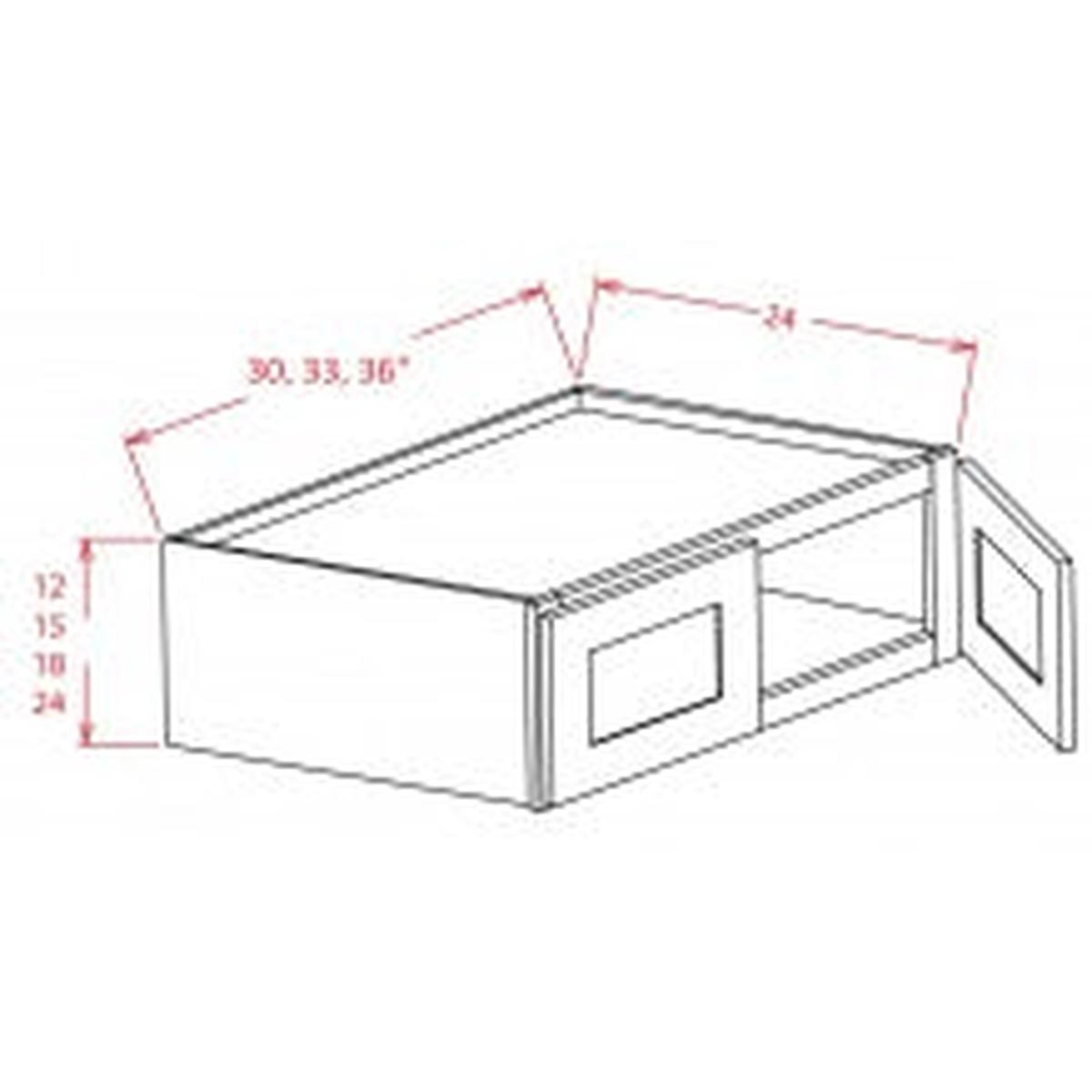 Shaker Grey 30″ W x 12″ H Wall Refrigerator Cabinet