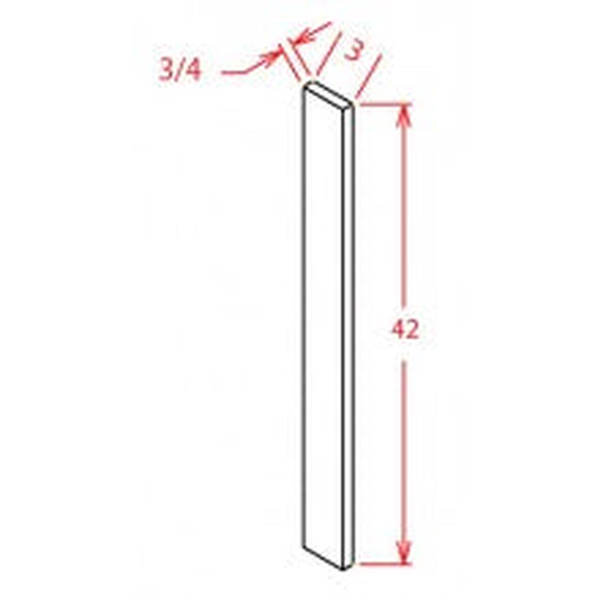 Shaker White 3″W X 42″H Base & Wall Filler