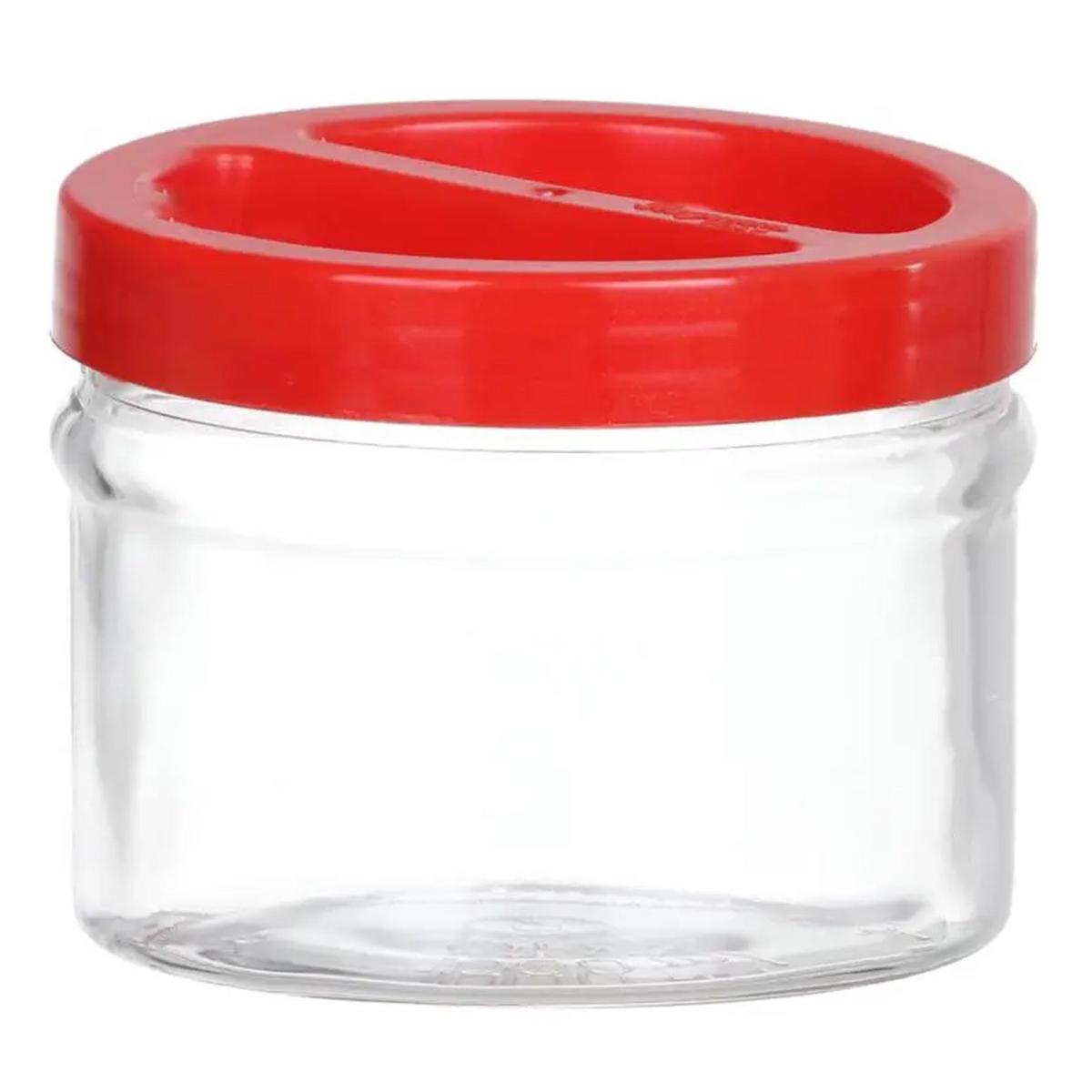 Storage Jar With Red Lid