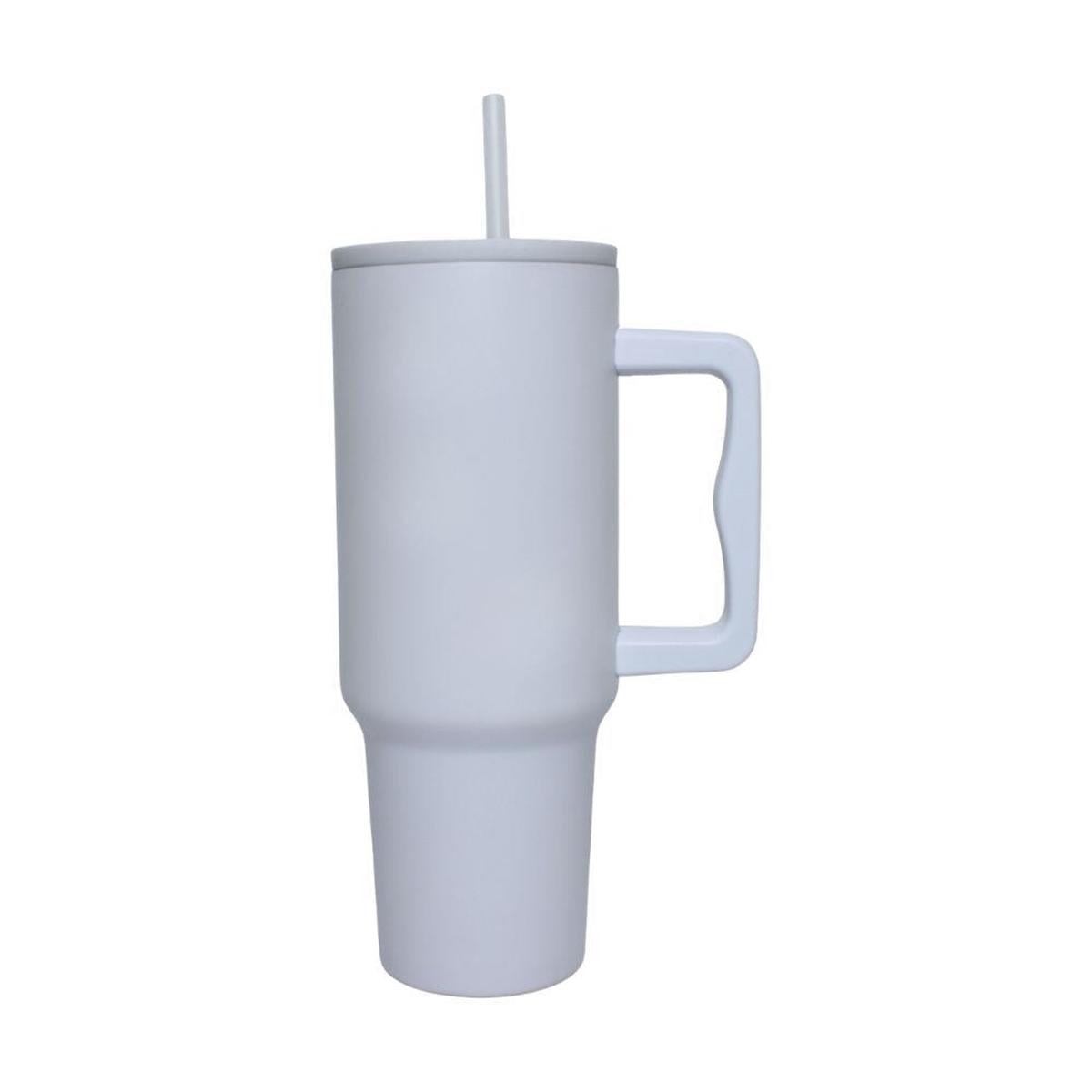 VACUUM MUG FLAT LID WHITE A EACH