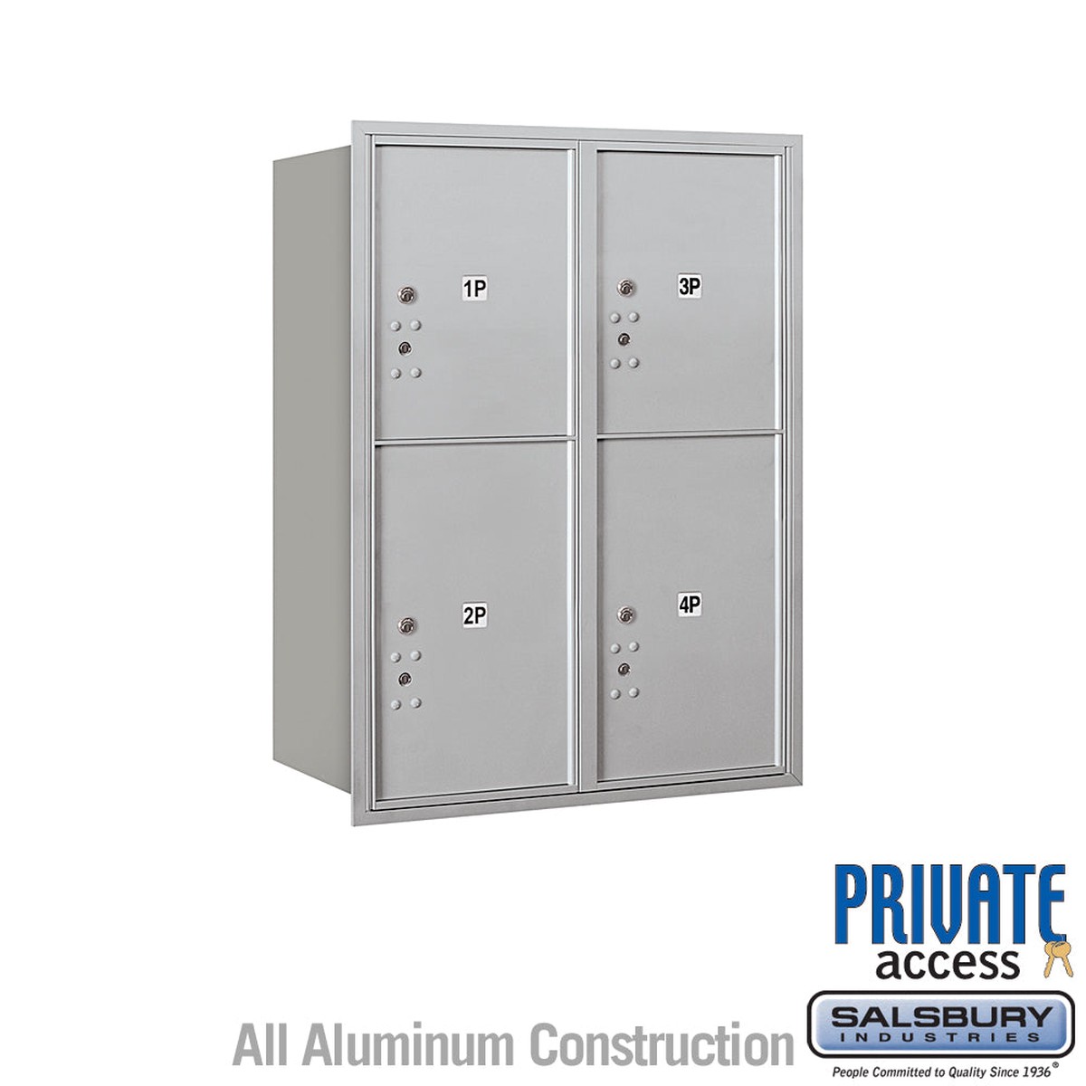11-Door Recessed Mounted Parcel Locker with Private Access and Rear Loading