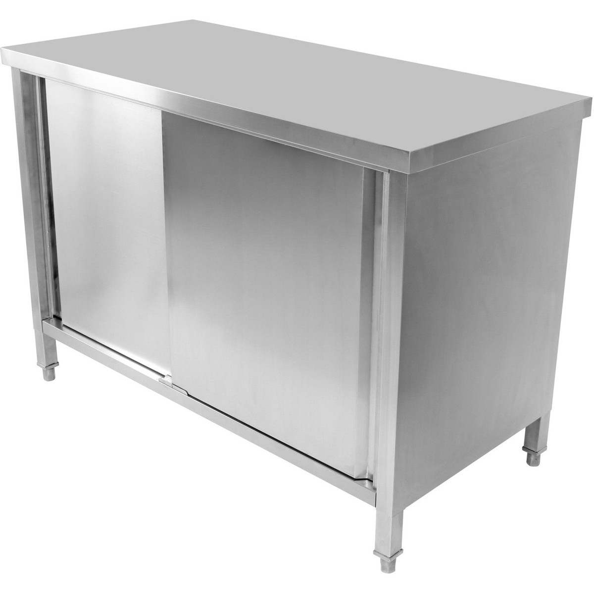 B Grade Commercial Worktop Floor Cupboard Sliding Doors Stainless Steel 1800x700x850mm | Vtc187 Sl B Grade