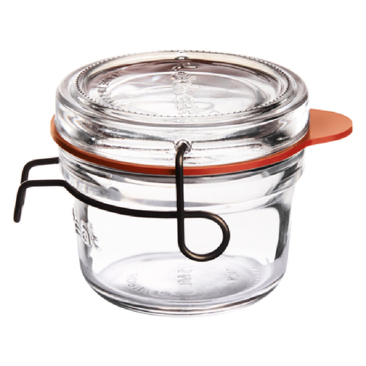BauscherHepp 11960/01 4-1/4 Oz Food Jar Clear Glass Round With Lock