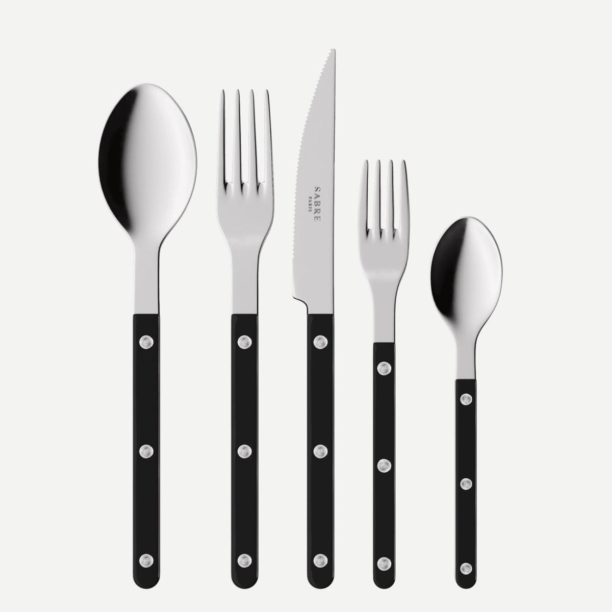 Bistrot Solid, Black – 5 pieces cutlery set