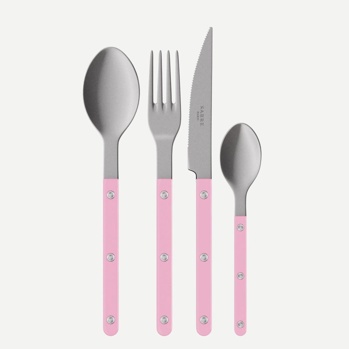 Bistrot Vintage Solid, Pink – 4 pieces cutlery set
