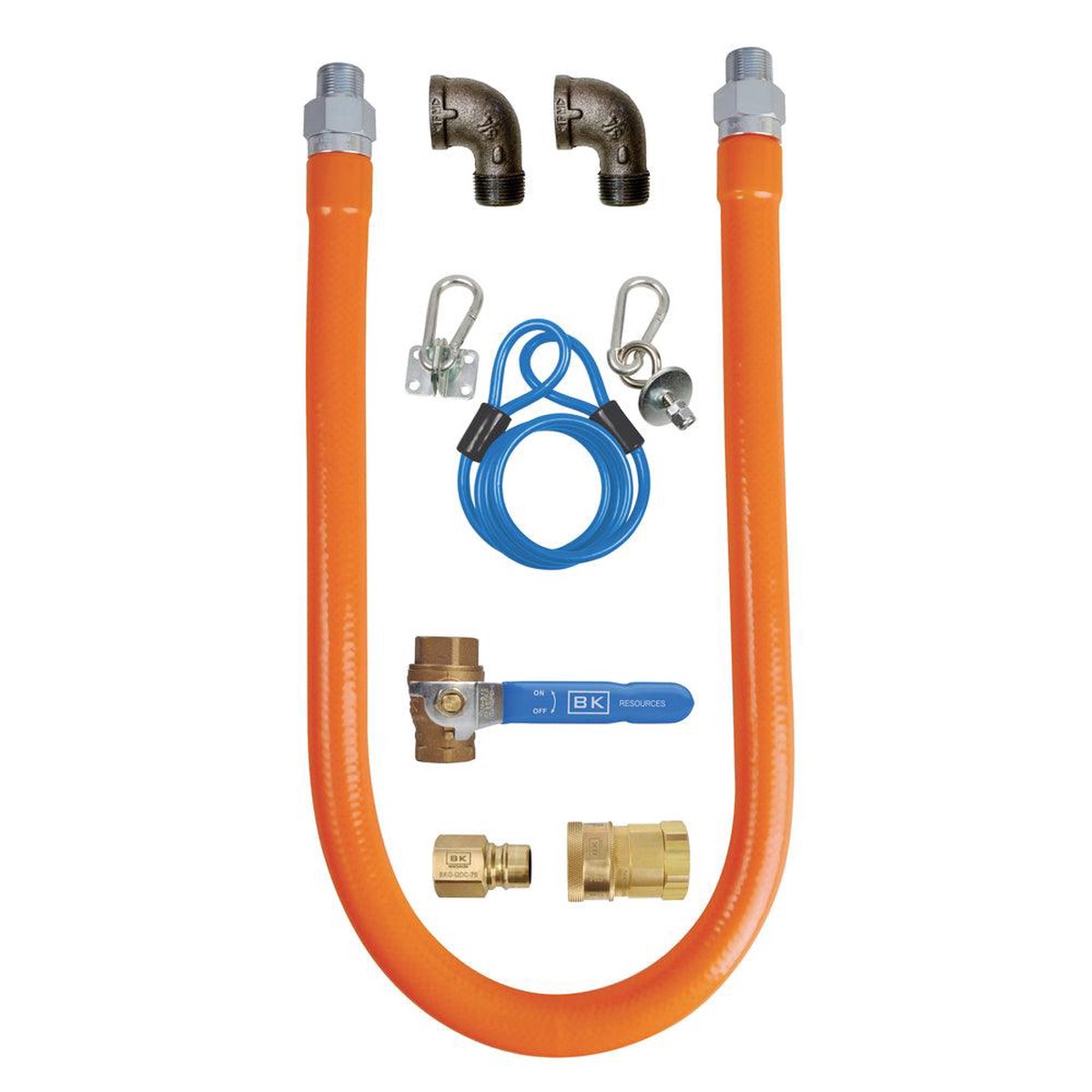 BK Resources 1/2″ x 36″ Commercial Gas Hose Connector Kit3 – BKG-GHC-5036-SCK3