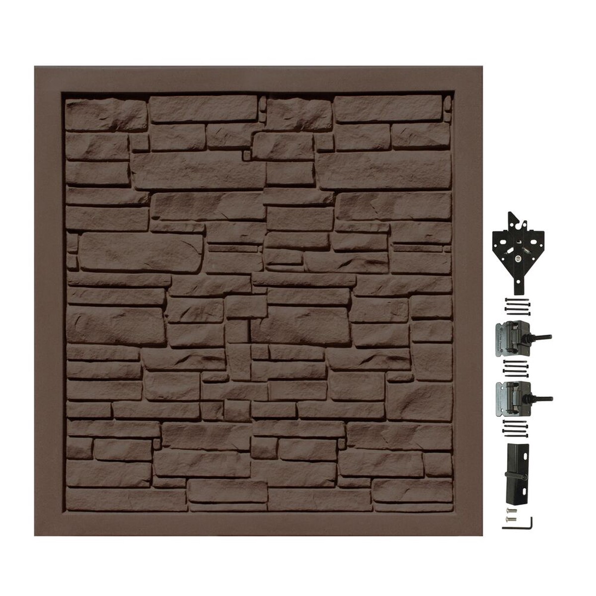 Boulder 6-ft H x 6-ft W Dark Brown Granite Privacy Composite Fence Gate
