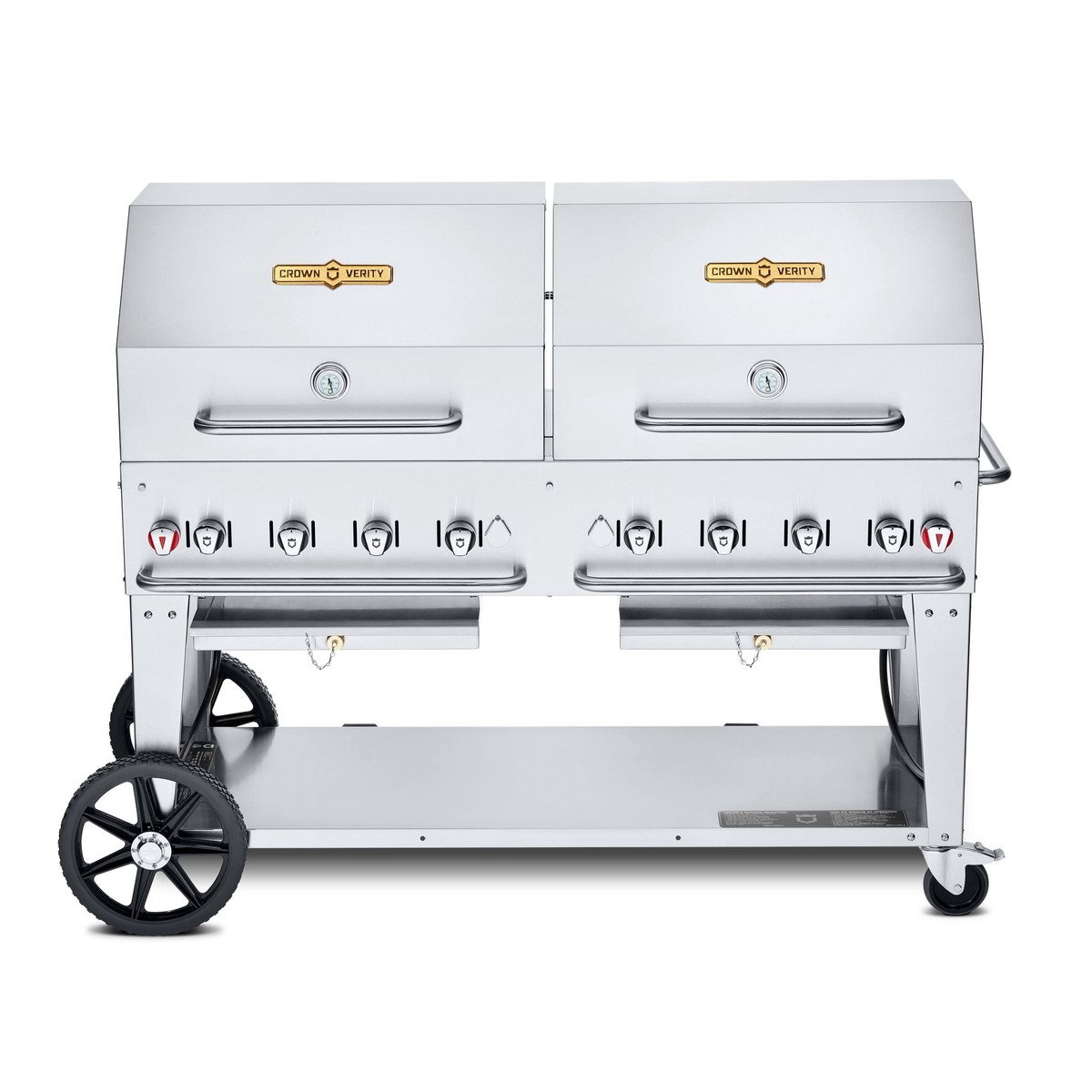 Crown Verity CV-MCB-60RDP-NG 60″ Mobile BBQ Grill with Roll Dome Package – Natural Gas