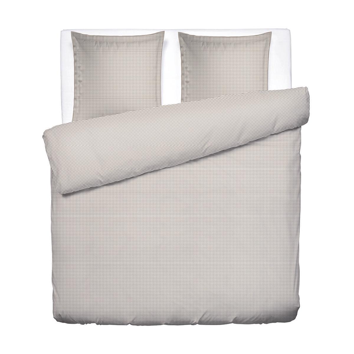 Duvet cover + pillowcase cotton satin – Gallina Taupe – 260 x 240 cm + 2 x (63 x 63 cm)