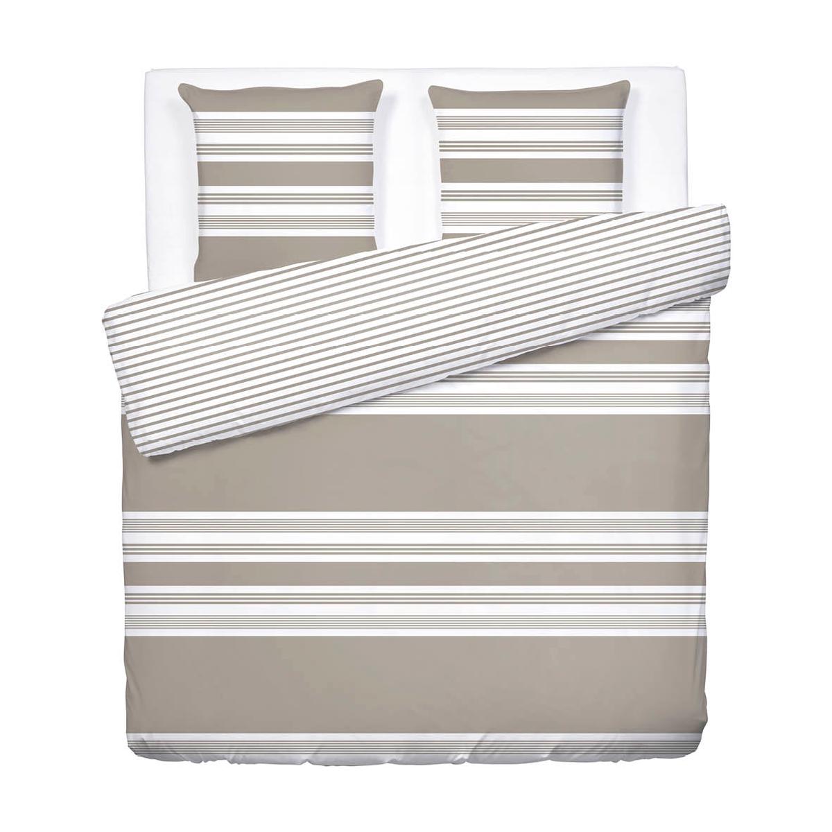 Duvet cover + pillowcase(s) cotton satin – Alize Taupe – 260 x 240 cm + 2 x (63 x 63 cm)