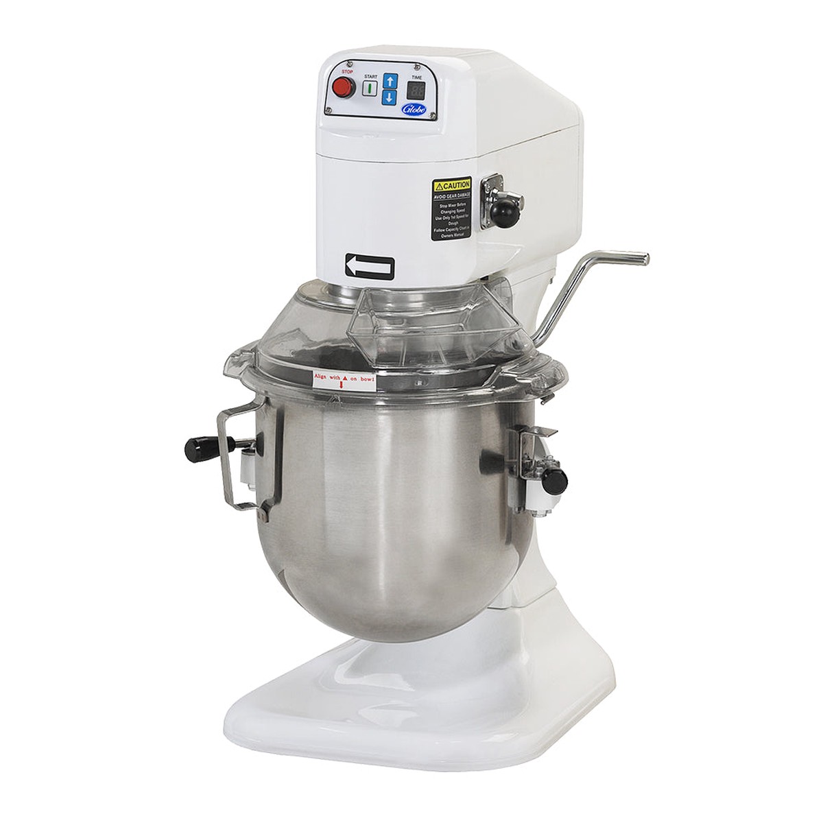Globe SP08 8 Qt. Planetary Countertop Power Mixer with Touch Pad and Digital Timer – 1/4 hp