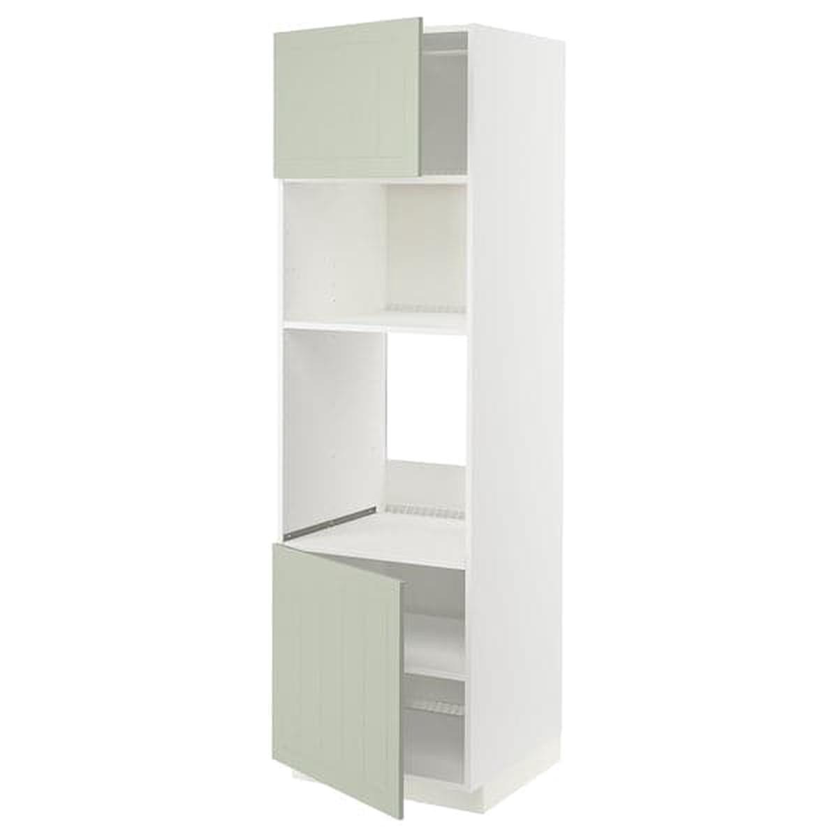 METOD high cabinet f built-in appliances, white/Stensund light green, 60x60x200 cm