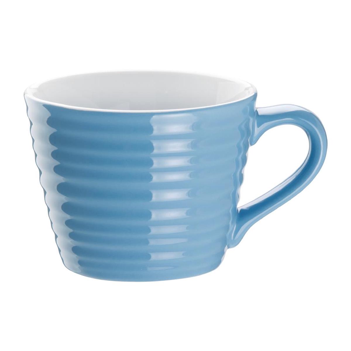 Olympia Cafe Mug Blue Ripple – 230ml (6 Pack) (Pack of 6) PAS-DH636
