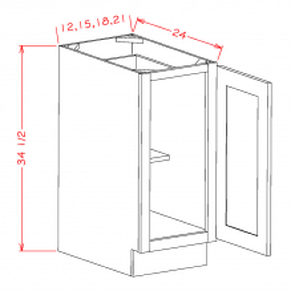 Shaker Antique White 21″ Full Height Door Base Cabinet