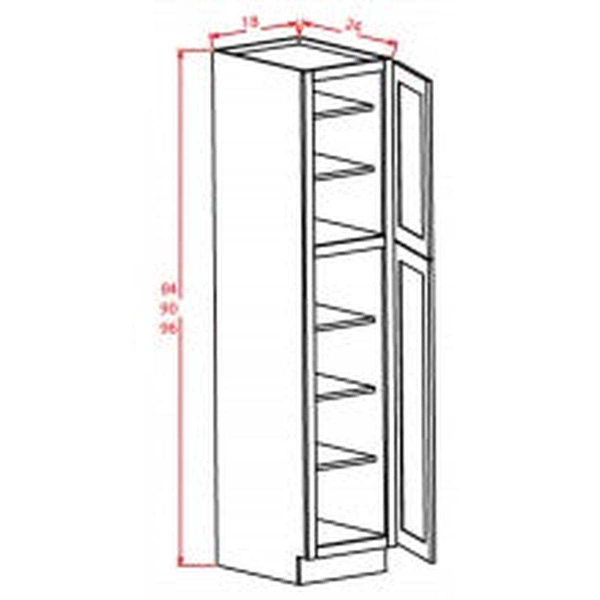 Shaker Grey 18″ W x 90″ H Wall Pantry Pre-Assembled
