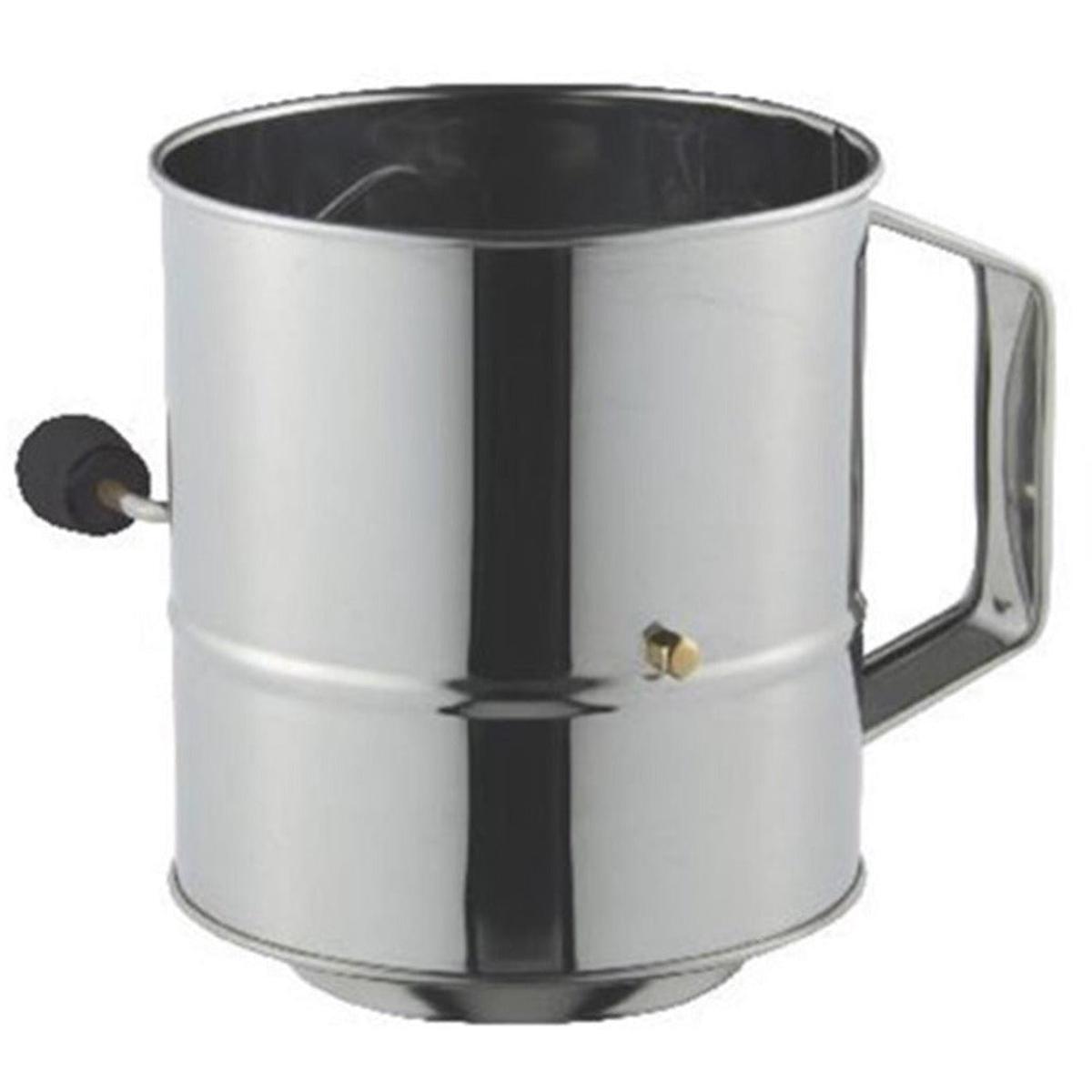 Stainless Steel Crank Handle Flour Sifter – 5 Cup