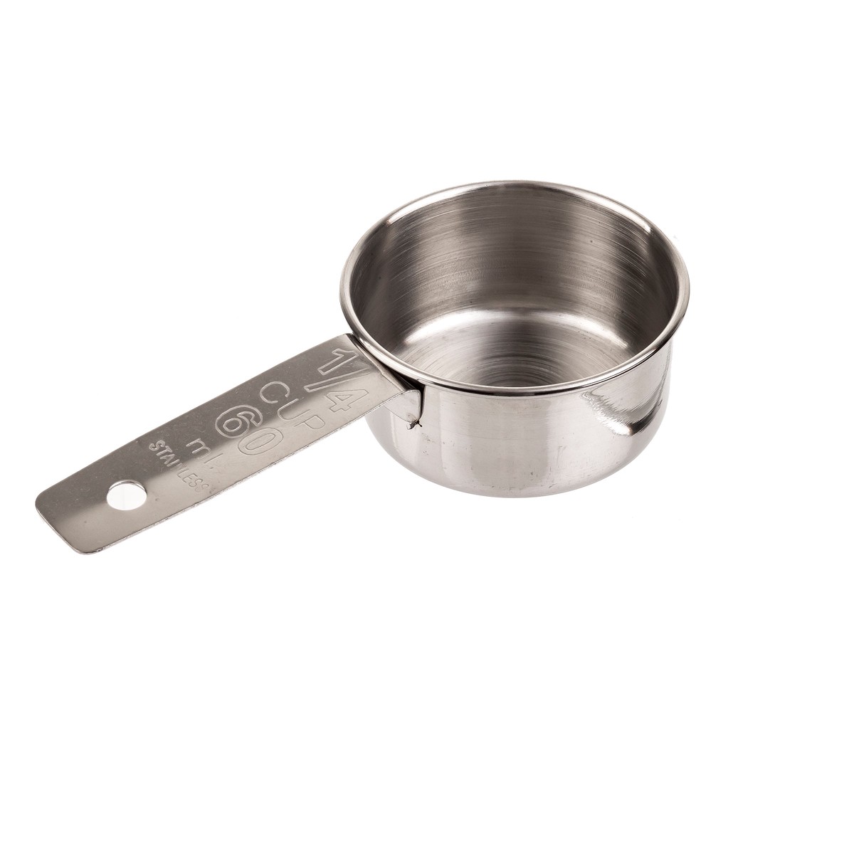 Tablecraft 724A 1/4 Cup Dishwasher Safe Measuring Cup Stainless Steel