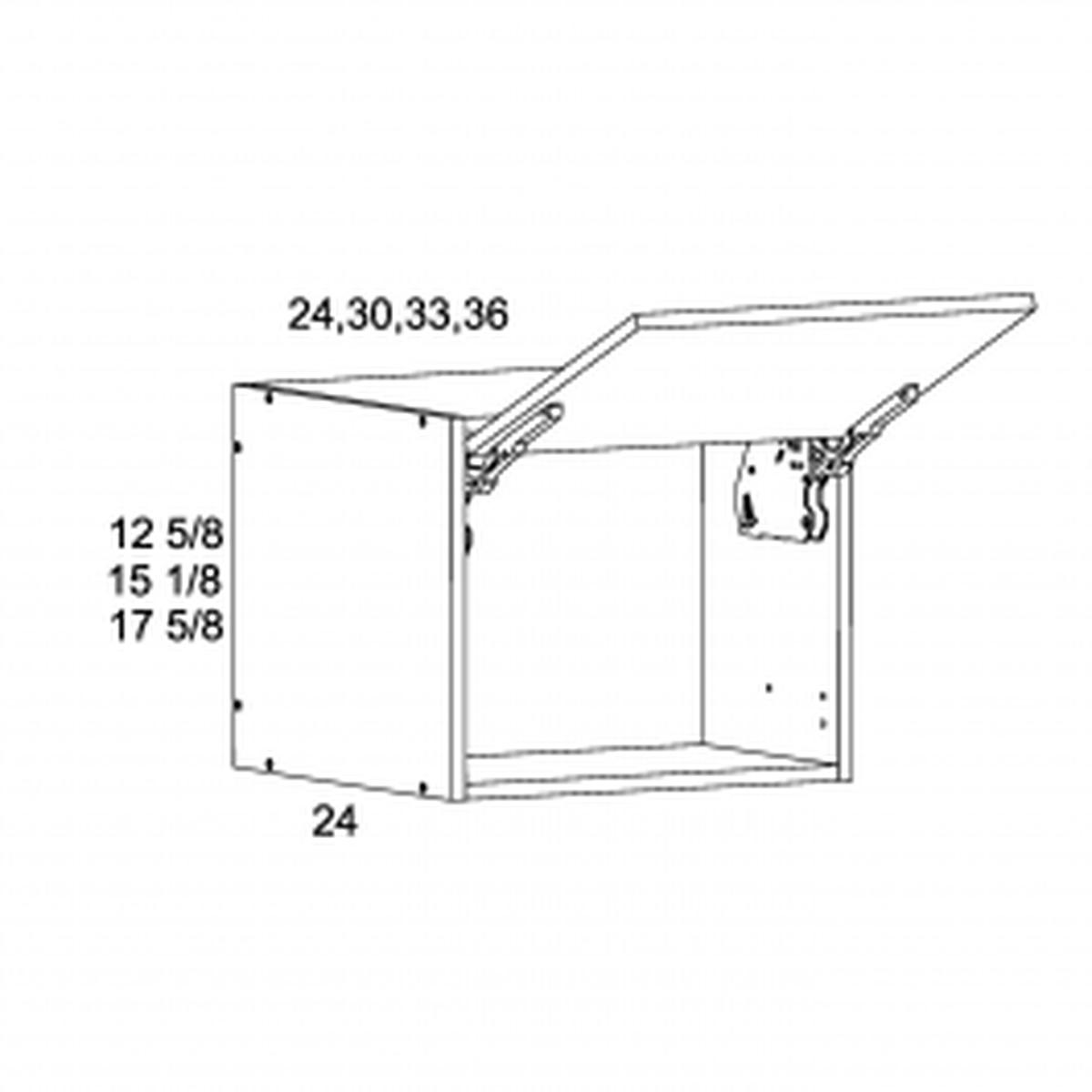 Torino Grey Wood 24″W x 17 3/4″H x 24″D Wall Flip Up Door Pre-Assembled