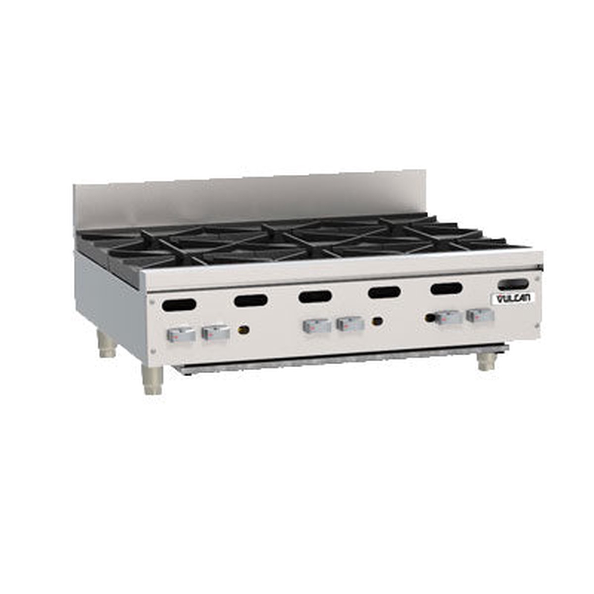 Vulcan VHP636 36 Heavy Duty Countertop 6-Burner Natural Gas Hot Plate – 180,000 BTU