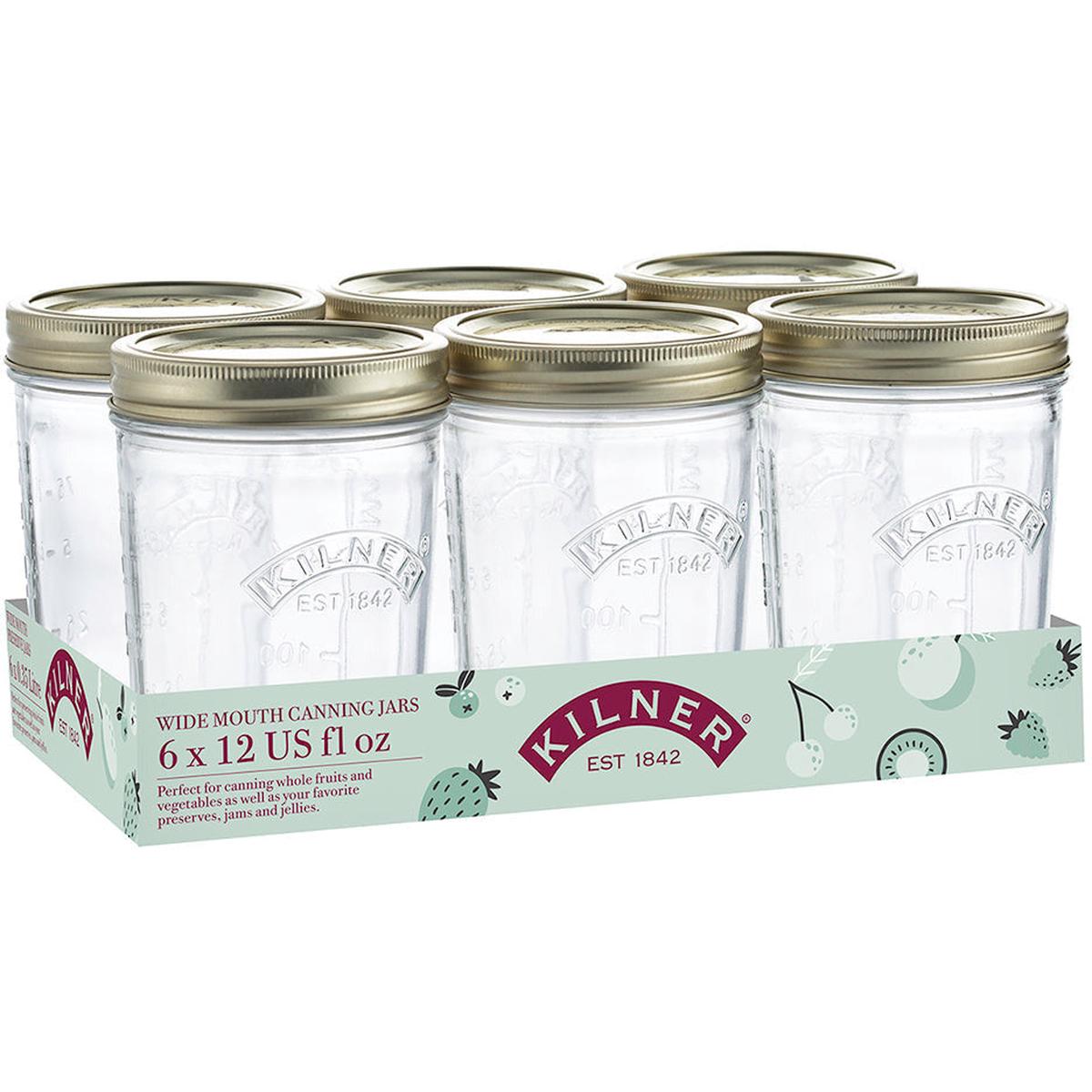 Wide Mouth Preserve Jars Set of 6 350ml