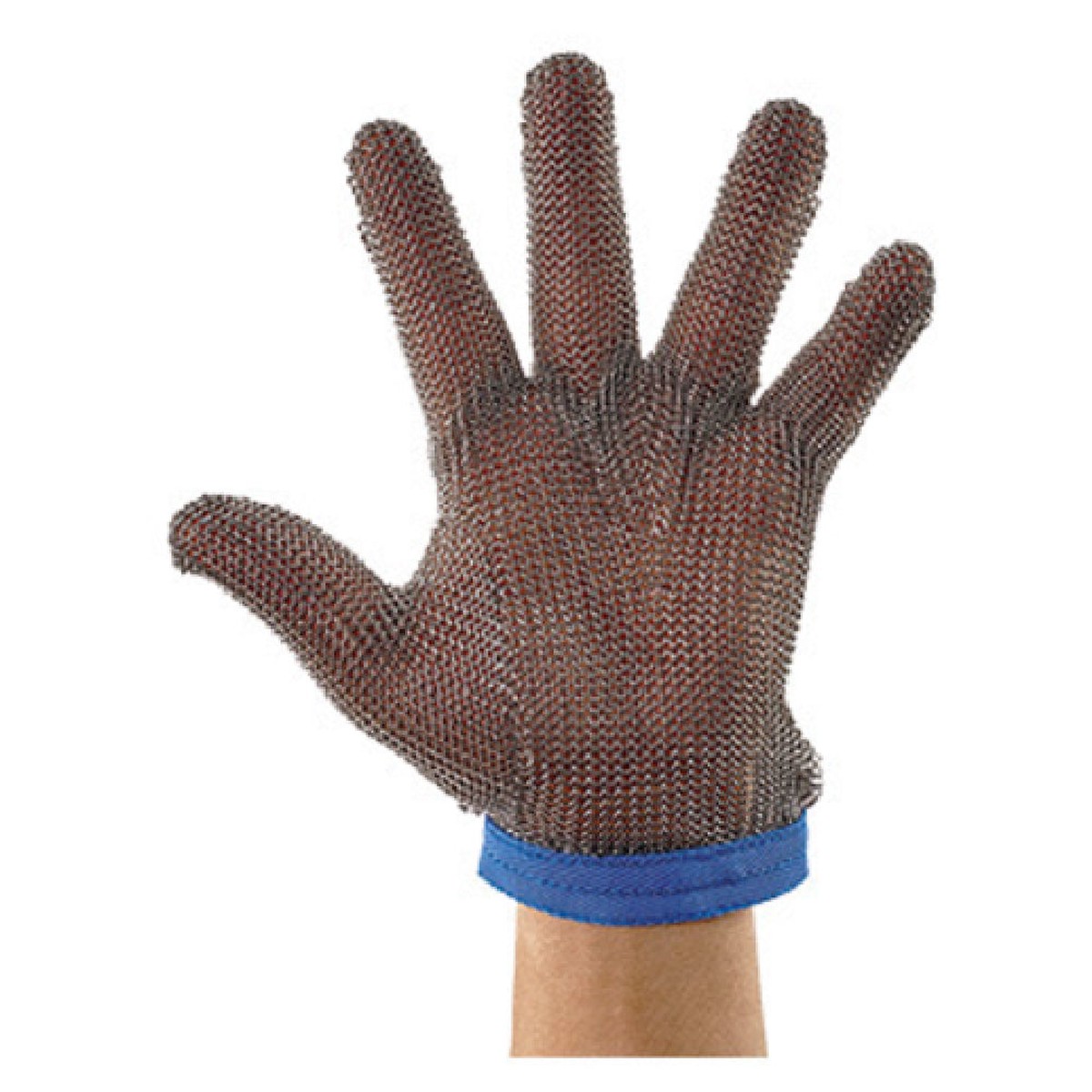 Winco PMG-1L Large Cut Resistant Glove Reversible Stainless Steel Blue