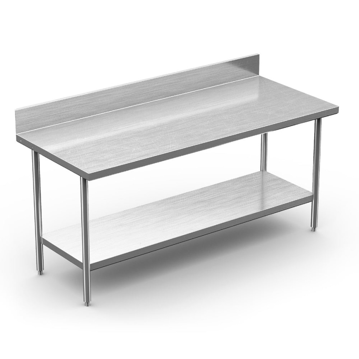 Winholt 30″ x 60″ All Welded Stainless Steel Knock-Down Table with Backsplash and Undershelf – DTSBB-3060-HKD