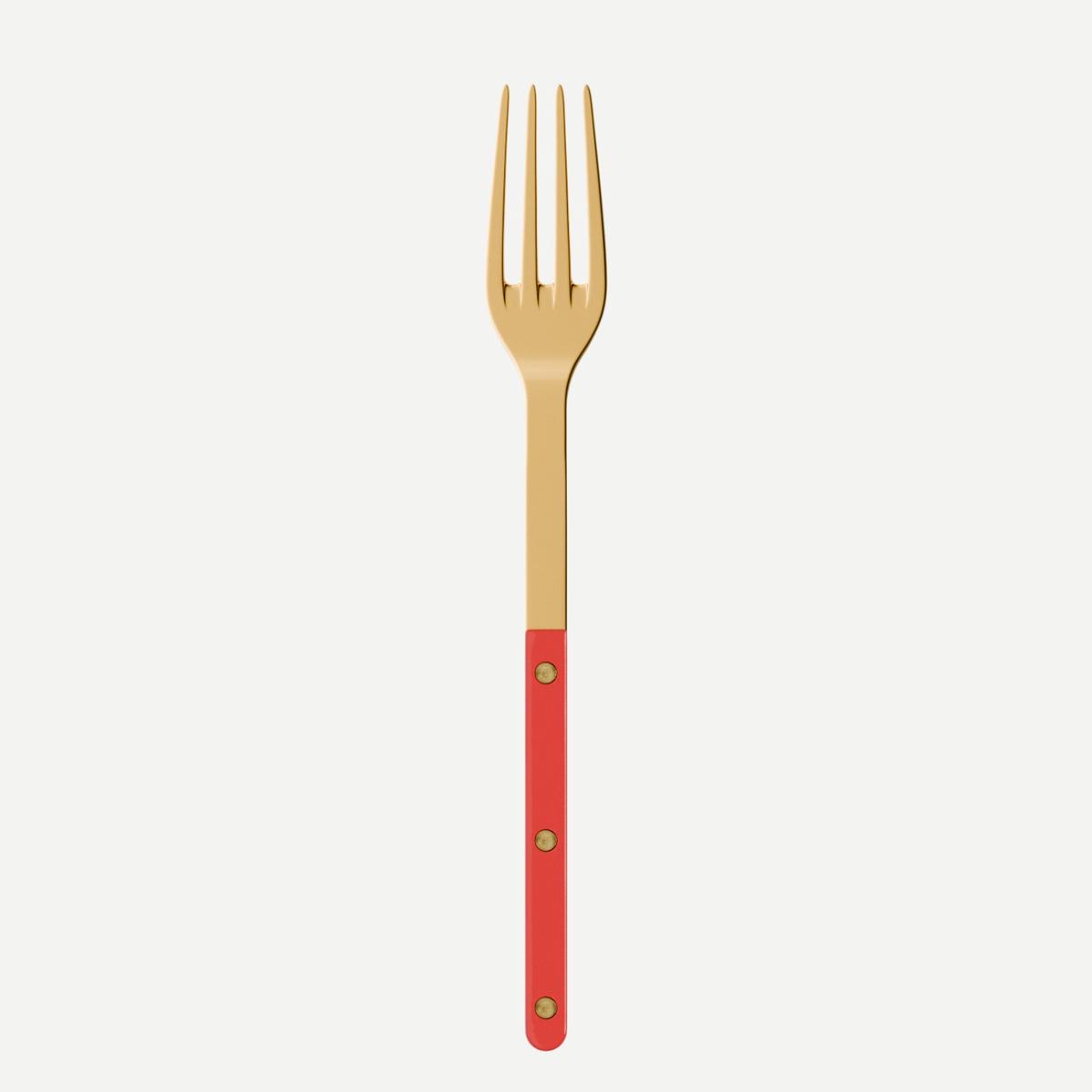 Bistrot Gold color Solid, Red – Serving fork
