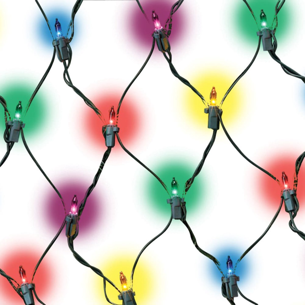 GE ConstantON 6-ft x 4-ft Multicolor Incandescent Mini Plug-In Christmas Net Lights, 300 Count