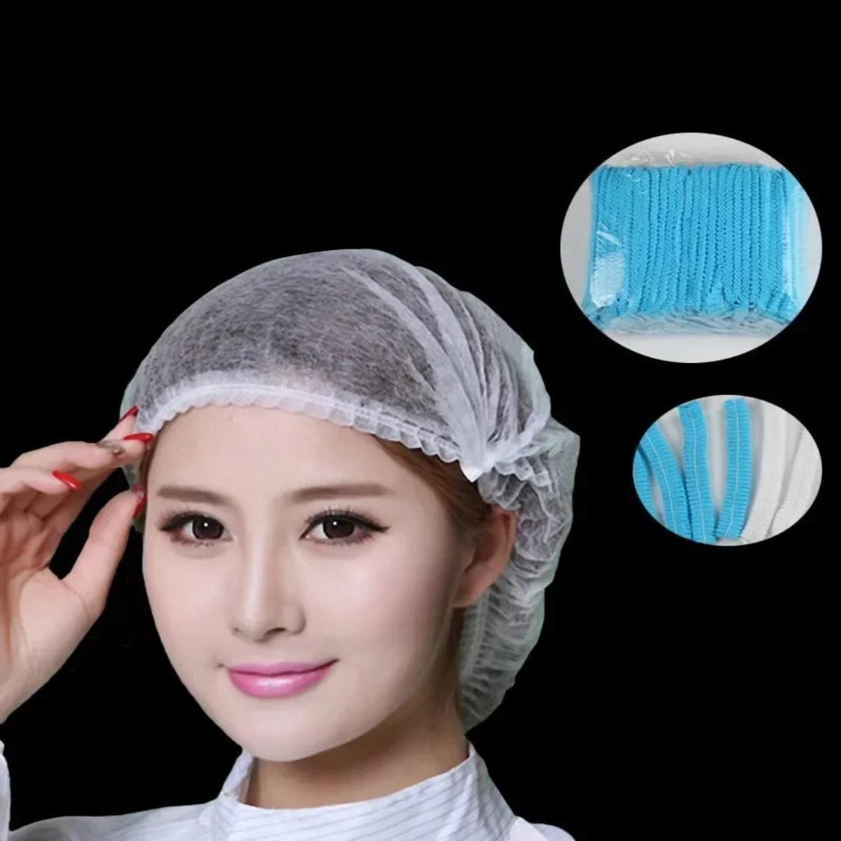 100 Piece Disposable Non-Woven Hair Nets for Food Service and Sanitation