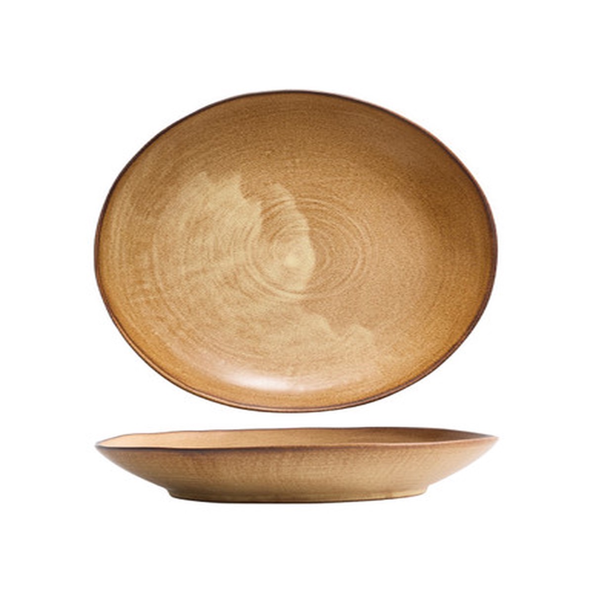 10.25 in. Shallow Serving Dish for 4 Persons 897 ml - WoodFire Dark Oak