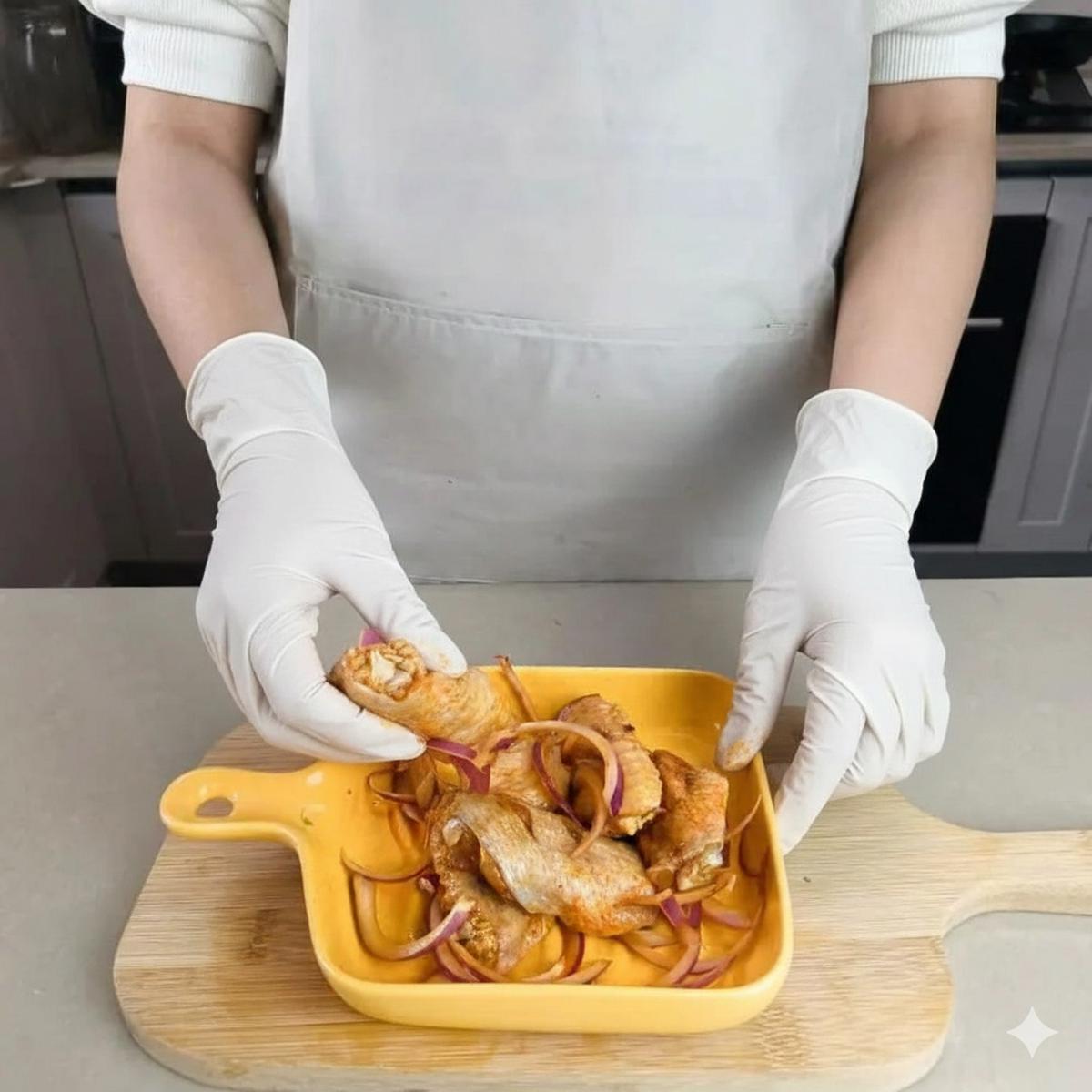 100Pcs White disposable kitchen gloves