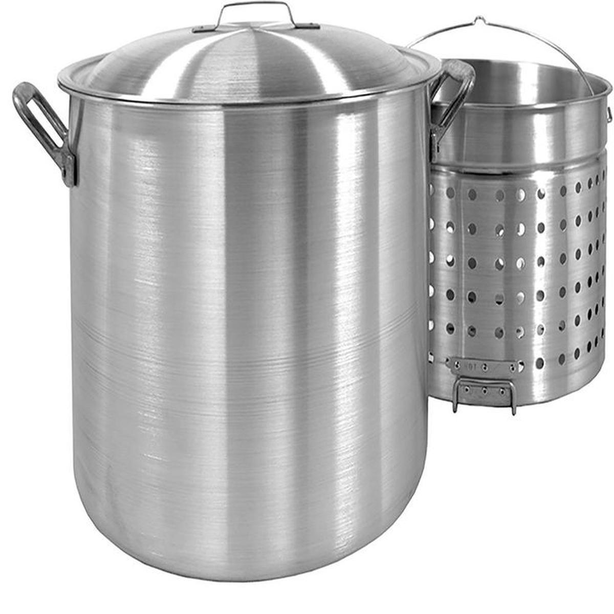 100 qt Aluminum Stock Pot in Silver with Lid