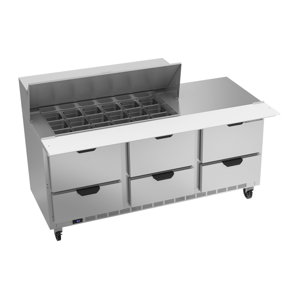 (DEMO) Beverage-Air SPED72HC-18M-6 72" 6-Drawer Mega Top Sandwich Prep Table