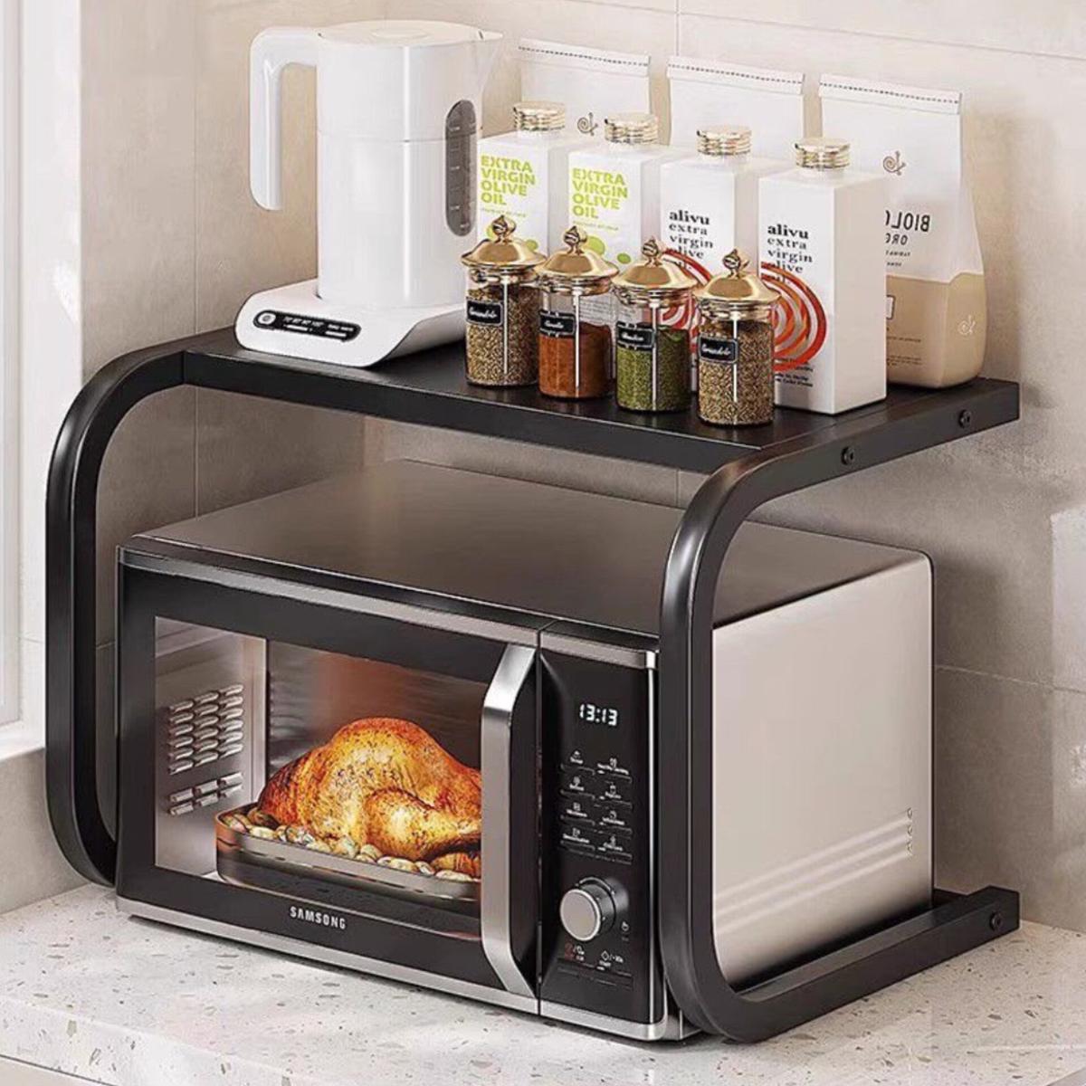 1 Tier Metallic Microwave Organizer Shelf
