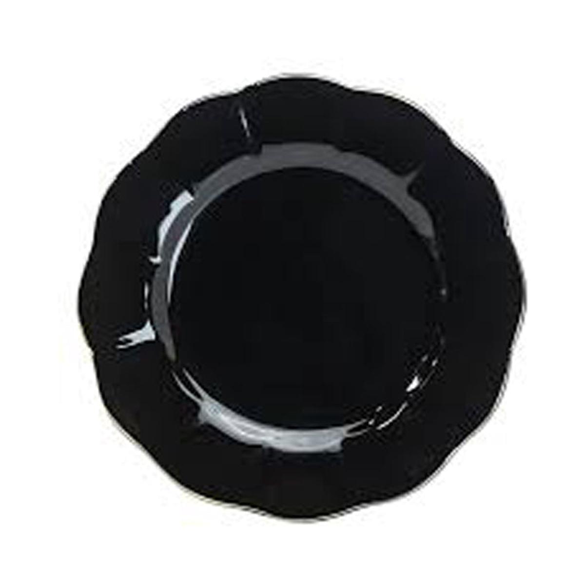 10Pc 8.5 Scalloped Mint Salad/Dessert Plates With Gold Trim - Black