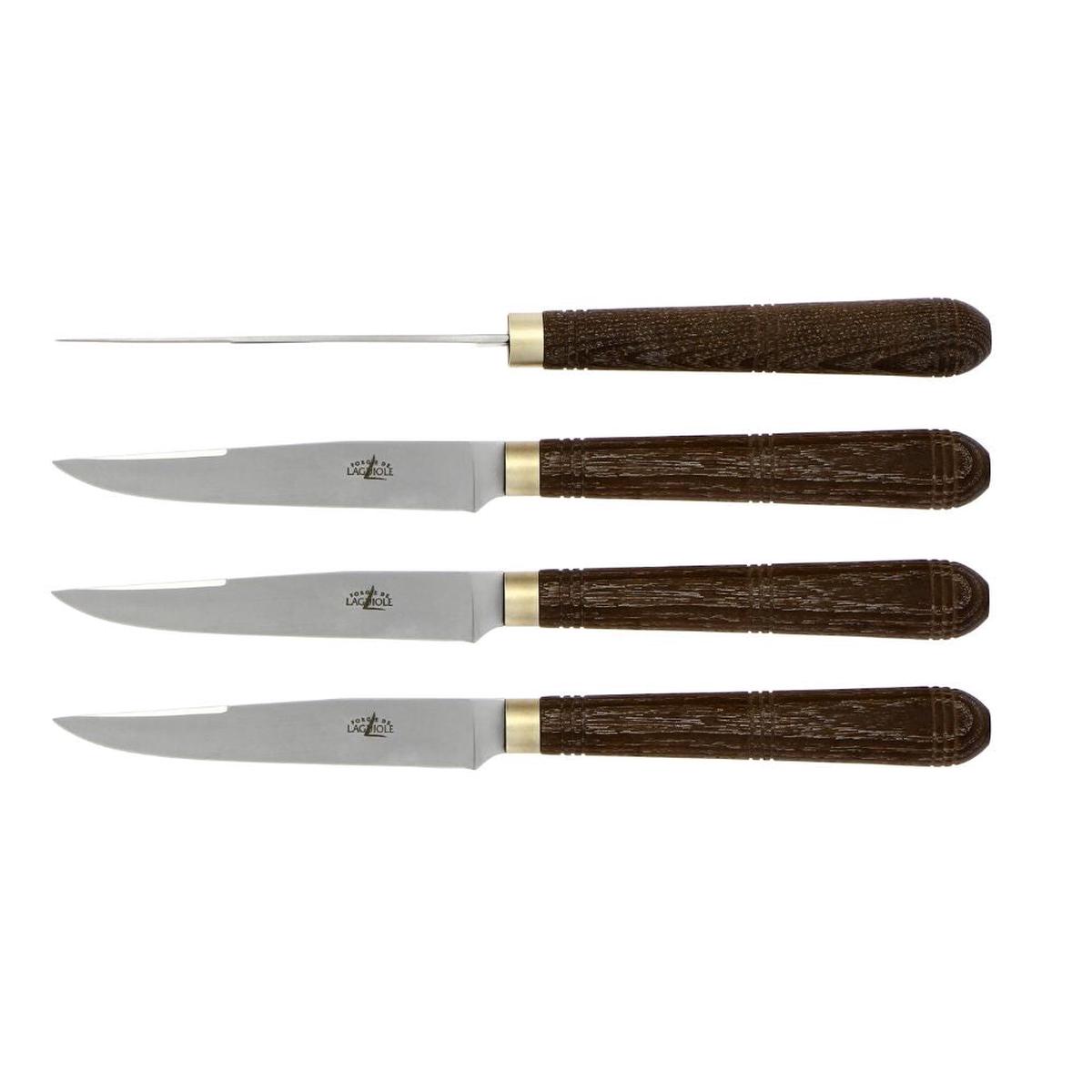 Forge de Laguiole Signature Andr & Michel Bras Capuchadou set 4 table knives with ash tree handle