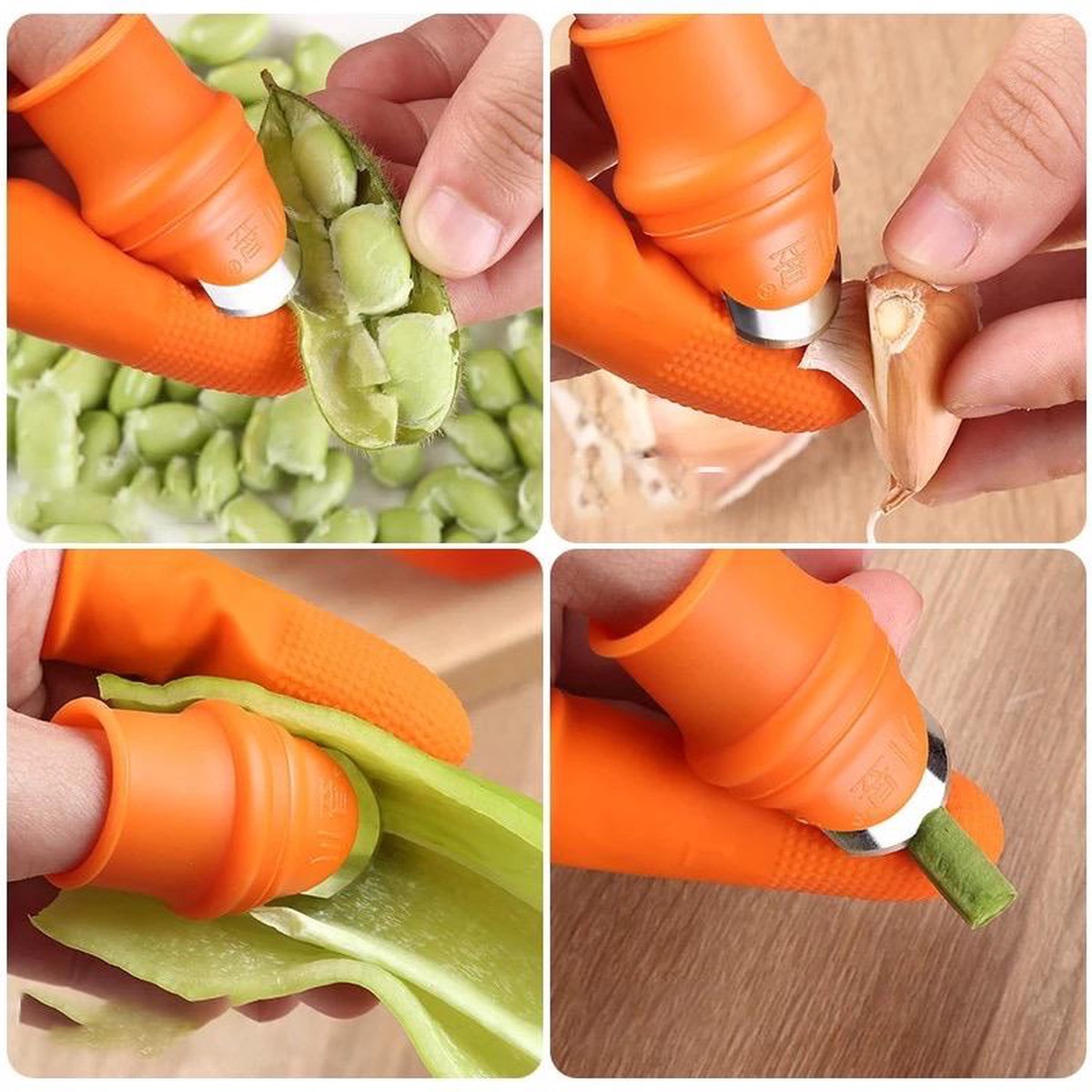 6 pcs Multipurpose Silicone Thumb Knife Finger Protector Vegetable Cutter