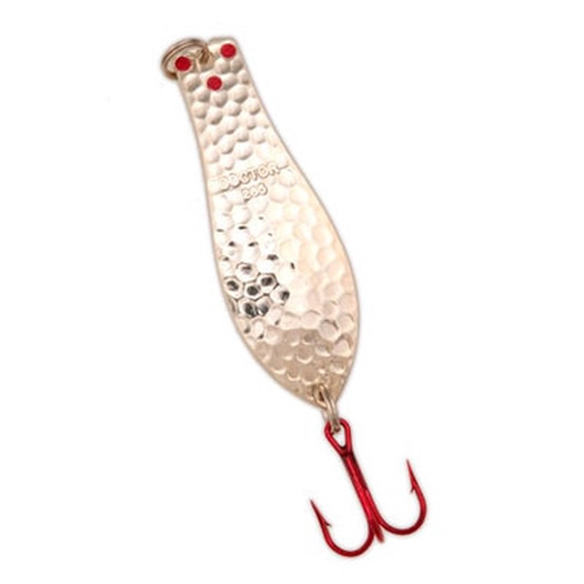 Yellow Bird - Premium Doctor Spoon with Red LazerSharp Hooks in (PM401) Hammered Nickel - 4.5" 1 3/16oz